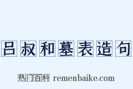 吕叔和墓表造句是什么意思的图片